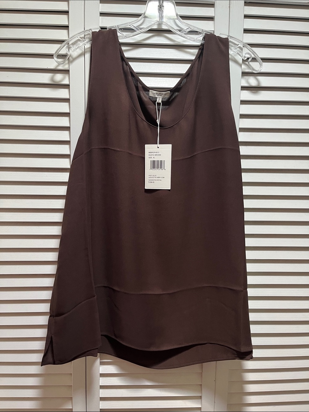 Lafayette 148 New York Rustic Brown Sleeveless Shell